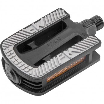 Педали FP-630, ось 1/2" со светоотражателями, пластиковые чёрно-серые Педали FP-630, ось 1/2" со светоотражателями, пластиковые чёрно-серые