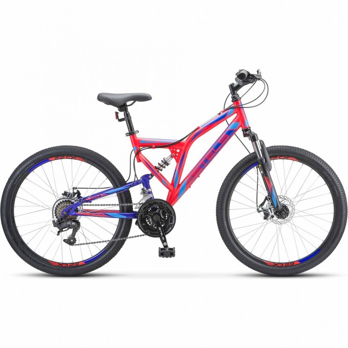 Велосипед STELS Mustang 24" MD V010 красный неоновый/синий (LU095563), рама 16" JU000406522023JU0002633